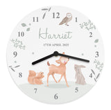 Personalised Wall Clock - Woodland Animal