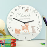 Personalised Wall Clock - Woodland Animal