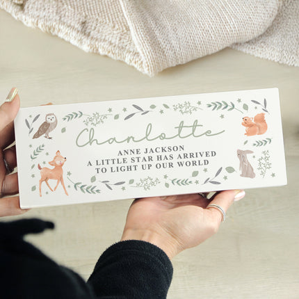 Personalised Wooden Naming Plaque - Woodland Animal