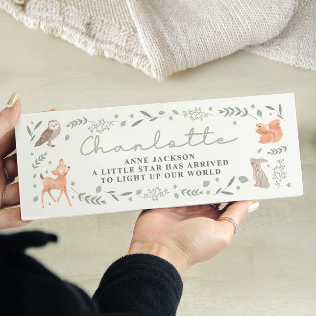 Personalised Wooden Naming Plaque - Woodland Animal