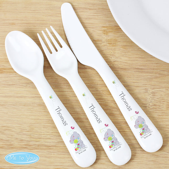 Tiny Tatty Teddy - Cuddle Bug - 3 Piece Cutlery Set - Personalised