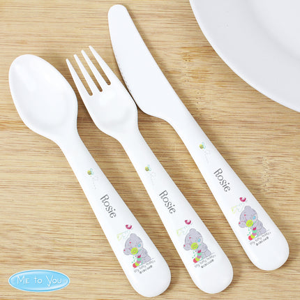 Tiny Tatty Teddy - Cuddle Bug - 3 Piece Cutlery Set - Personalised