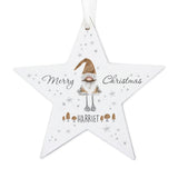 Personalised Gonk Wooden Star Decoration