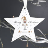 Personalised Gonk Wooden Star Decoration
