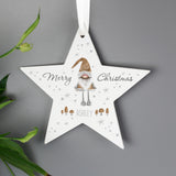 Personalised Gonk Wooden Star Decoration