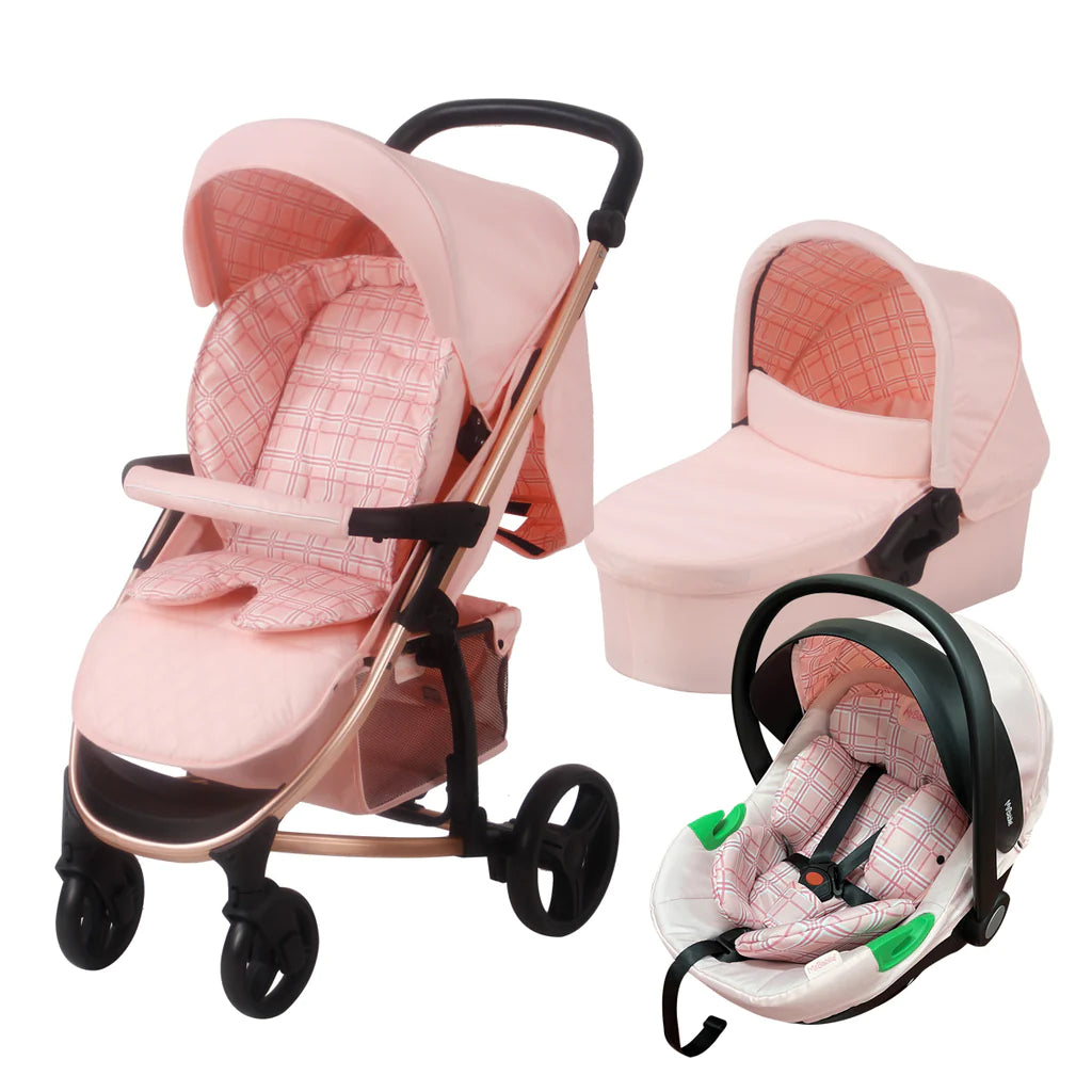 Dani Dyer Pink Plaid iSize Travel System MB200i My Babiie