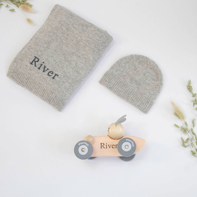 CLASSIC CASHMERE RACING CAR SET - BUNNY