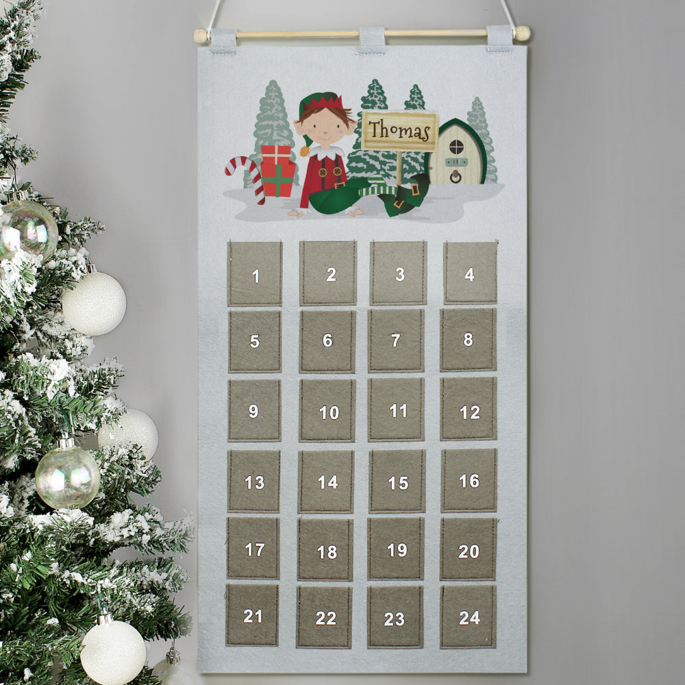 Elf Pocket Advent Calendar - Personalised