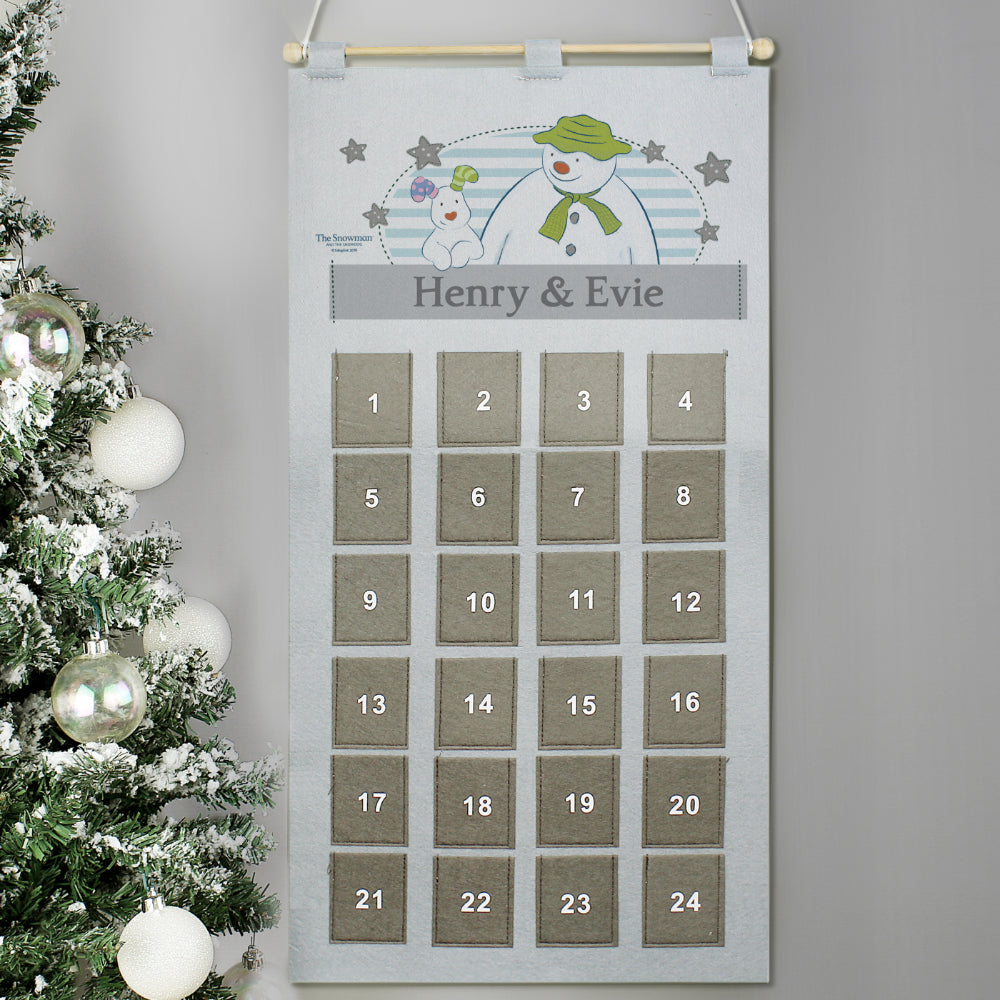 The Snowman & The Snowdog - Personalised Felt Advent Calendar