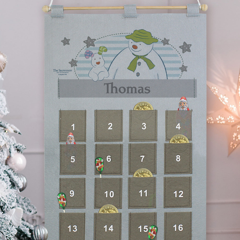 The Snowman & The Snowdog - Personalised Felt Advent Calendar