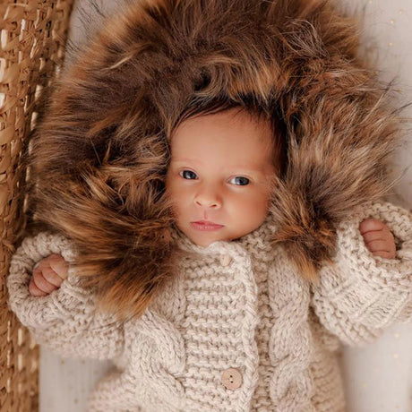 Knitted Pram Suit - Natural