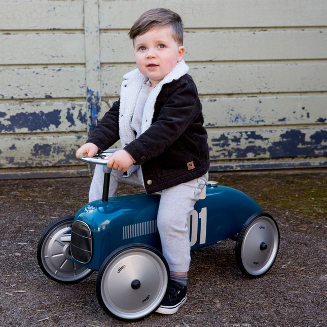 Ride On Metal Car - Petrol Blue