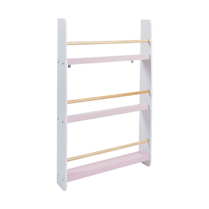 Rainbow Table & Chair Set + Bookshelf - White & Pink