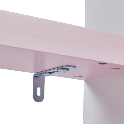 Rainbow Table & Chair Set + Bookshelf - White & Pink