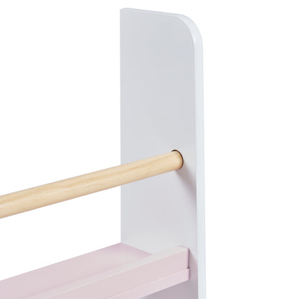 Rainbow Table & Chair Set + Bookshelf - White & Pink