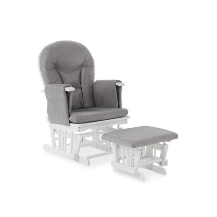 Reclining Glider Chair and Stool - Grey