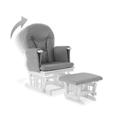 Reclining Glider Chair and Stool - Grey