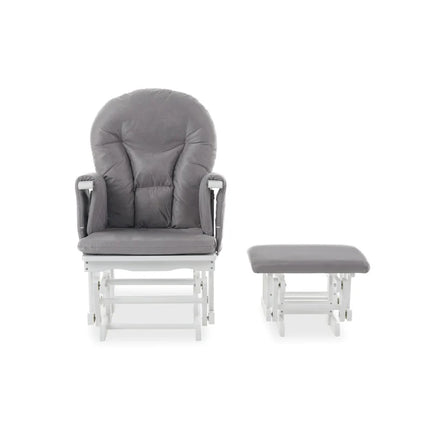Reclining Glider Chair and Stool - Grey