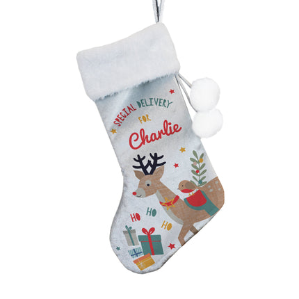 Reindeer Special Delivery Christmas Stocking - Personalised