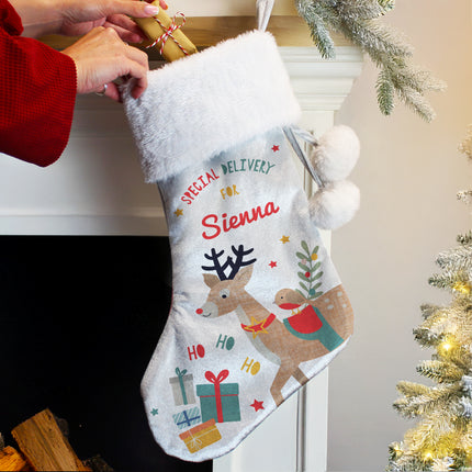 Reindeer Special Delivery Christmas Stocking - Personalised