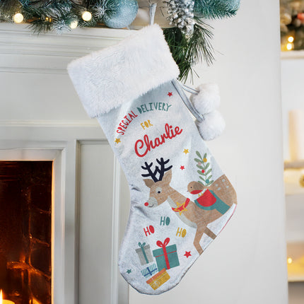 Reindeer Special Delivery Christmas Stocking - Personalised
