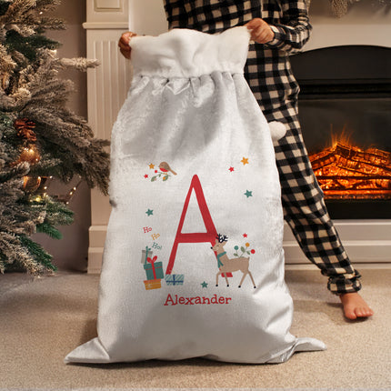 Reindeer Initial Christmas Sack - Personalised