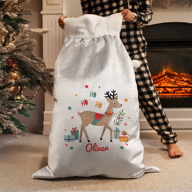 Reindeer Christmas Sack - Personalised