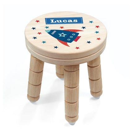 Rocket Wooden Stool - Personalised