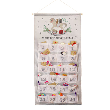 Rocking Horse Pocket Advent Calendar - Personalised