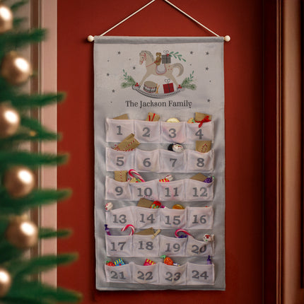 Rocking Horse Pocket Advent Calendar - Personalised