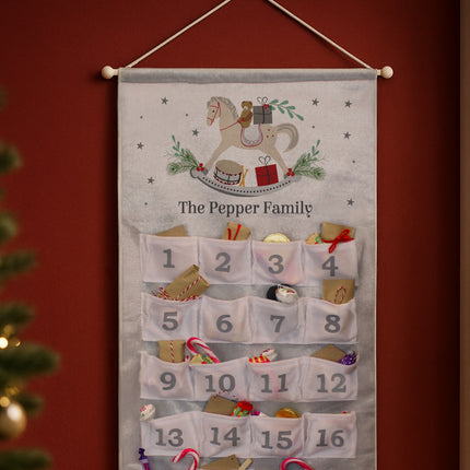 Rocking Horse Pocket Advent Calendar - Personalised