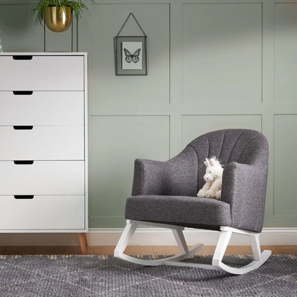 Round Back Rocking Chair - Grey