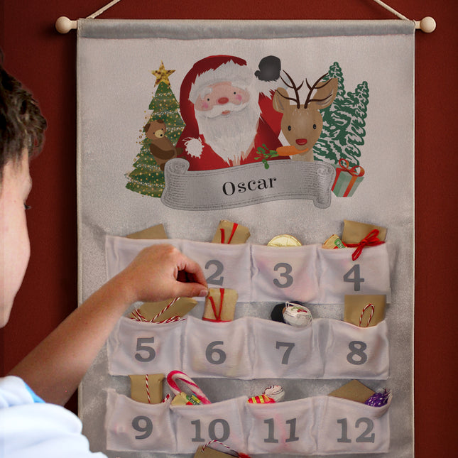 Santa Pocket Advent Calendar - Personalised