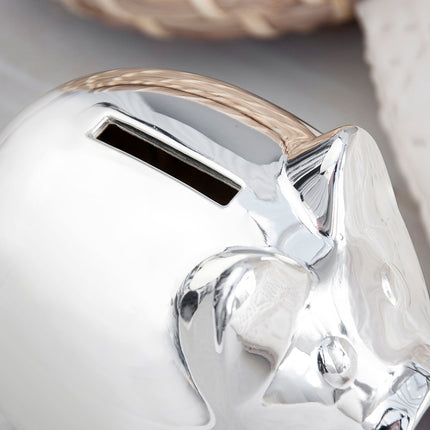 Piggy Bank - Silver Plated - Personalised