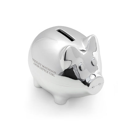 Piggy Bank - Silver Plated - Personalised
