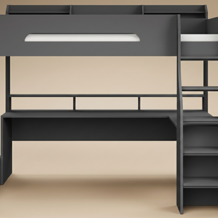 Skyhigh Gaming High Sleeper Bed with Desk - Anthracite