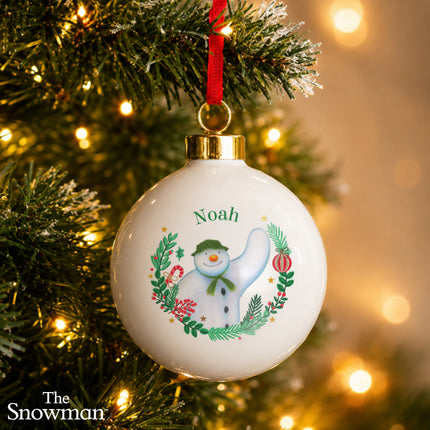 Snowman Christmas Wishes Bauble - Personalised