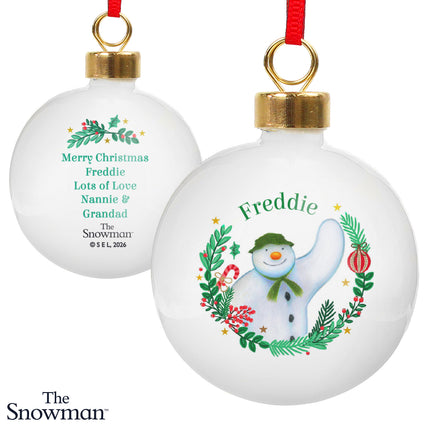 Snowman Christmas Wishes Bauble - Personalised