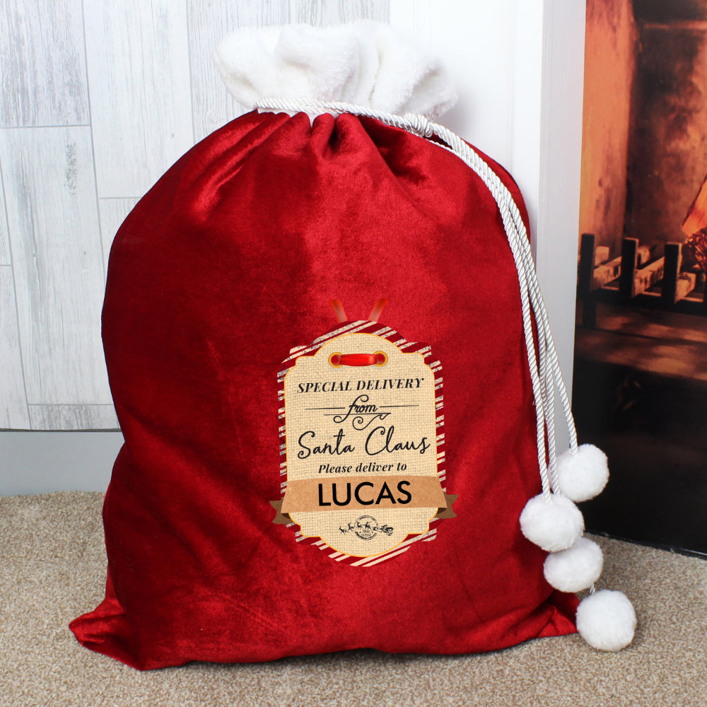 Personalised Special Delivery Santa Sack