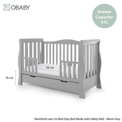 Stamford Luxe Cot Bed - Warm Grey