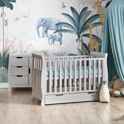 Stamford Mini Sleigh 2 Piece Nursery Room Set - Warm Grey