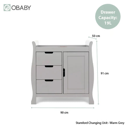 Stamford Mini Sleigh 2 Piece Nursery Room Set - Warm Grey