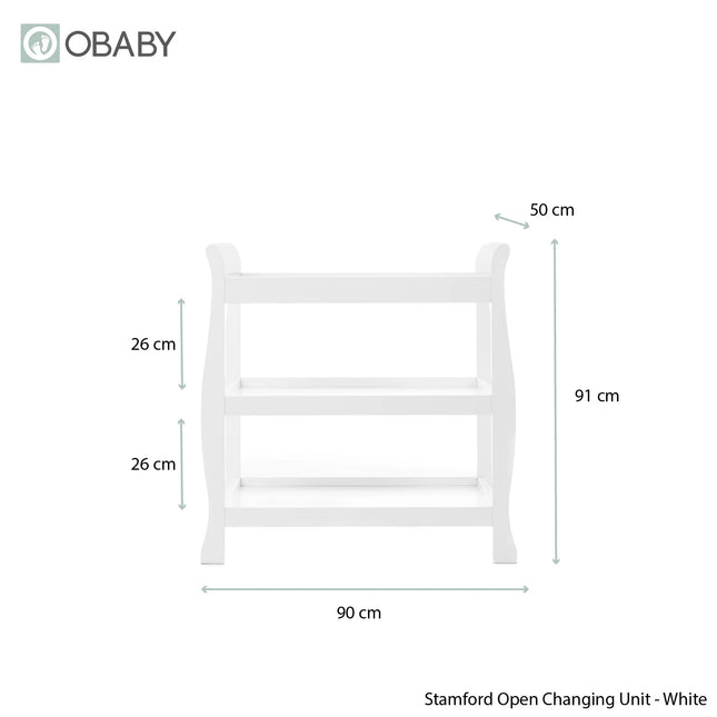Stamford Sleigh Open Changing Unit - White