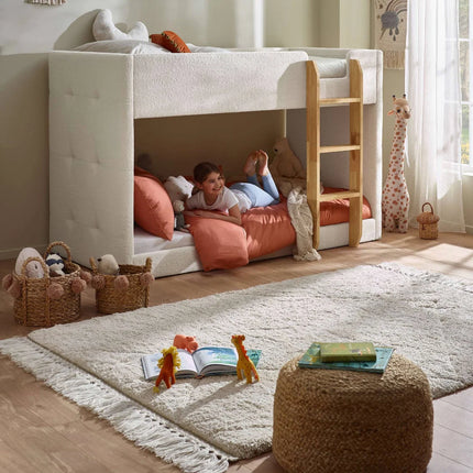 Teddy upholstered Bunk Bed - Cream Boucle