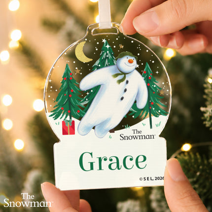 The Snowman Christmas Wishes Acrylic Decoration - Personalised