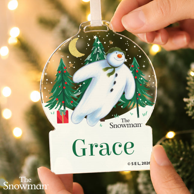 The Snowman Christmas Wishes Acrylic Decoration - Personalised