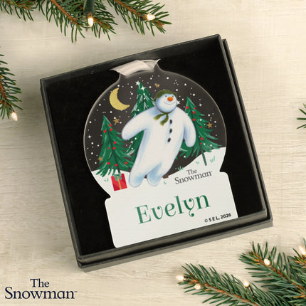 The Snowman Christmas Wishes Acrylic Decoration - Personalised