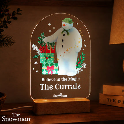 The Snowman Christmas Wishes Personalised LED Nightlight