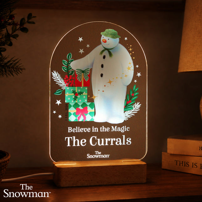 The Snowman Christmas Wishes Personalised LED Nightlight