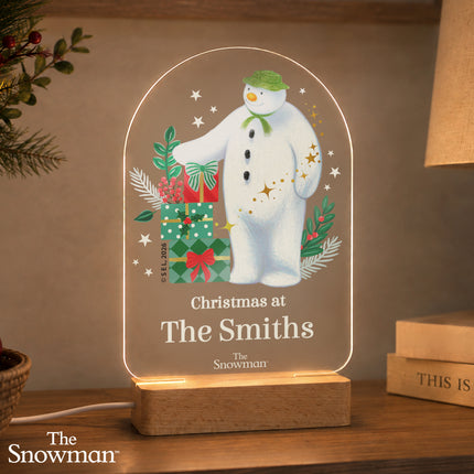 The Snowman Christmas Wishes Personalised LED Nightlight